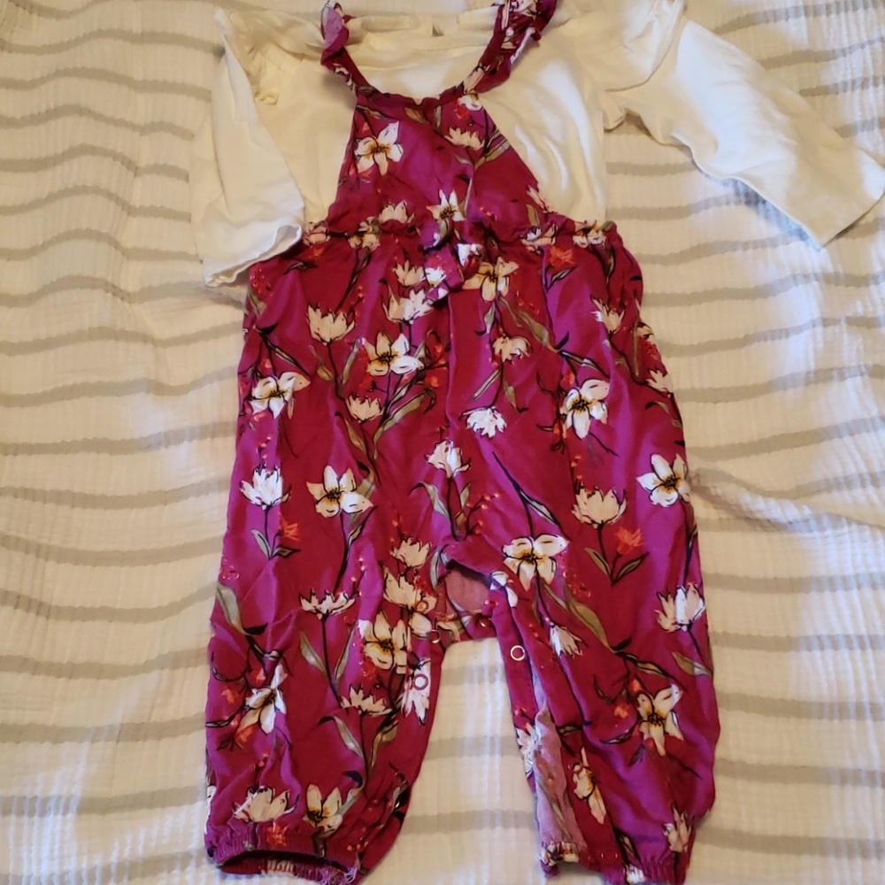 Baby girl romper and white top